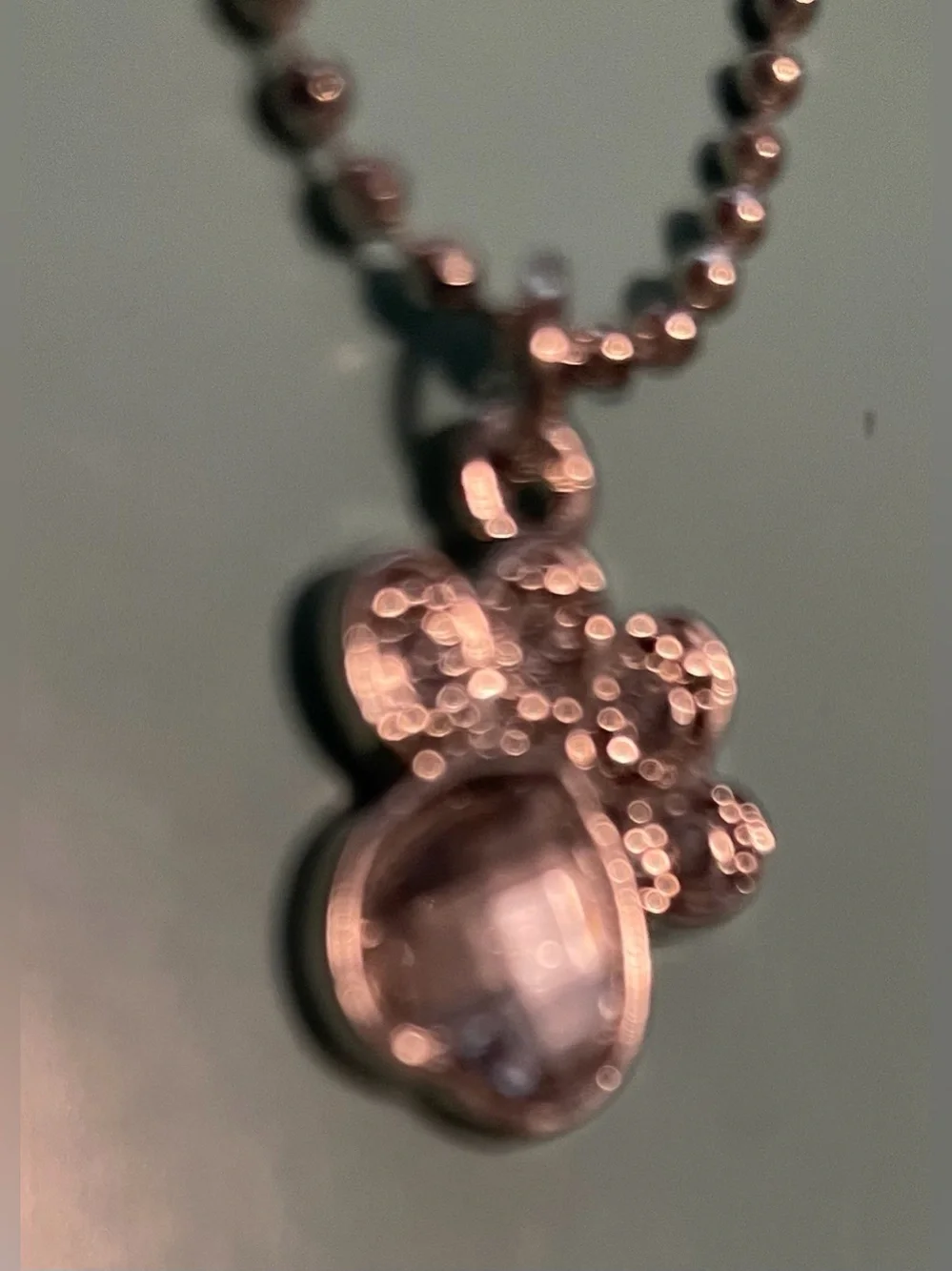 Crystal Paw Pendant Necklace and Earrings Set - Silver Tone